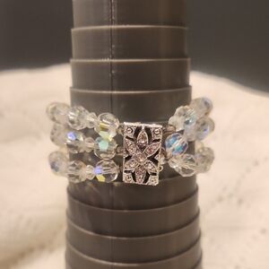 Vintage Silver Crystal AB Bracelet